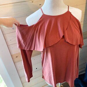 VGUC Moa Moa | Medium | Brick Red Cold Shoulder Long Sleeve